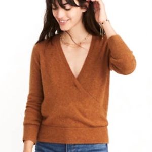 Madewell - Women’s Size M - Brown, Faux wrap sweater in coziest yarn!!!